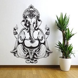 ganesh elephant black and white wall sticker
