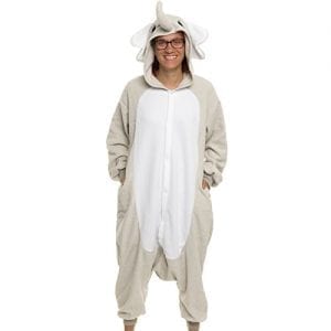 elephant onesie with hood with ears and trunk