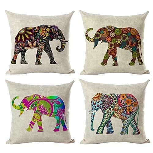 laime-Throw-Pillow-Covers-Decorative-Pillowcases-18x18inch-4-Pieces-Set-Pillow-Cases-Home-Car-Decorative-Bright-Elephant-0